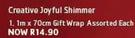 Creative Joyful Shimmer 1m x 70cm Gift Wrap Assorted-Each