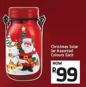 Christmas Solar Jar Assorted Colours-Each
