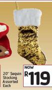 20" Sequin Stocking Assorted-Each