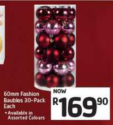 Fashion Baubles 60mm 30 Pack-Each