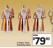 3 Piece 12cm Standing Santa