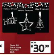 Silver Gift Decorations Assorted-Each