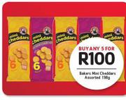 Bakers Mini Cheddars Assorted-5 x 198g