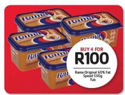 Rama Original 60% Fat Spread Tub-4 x 500g