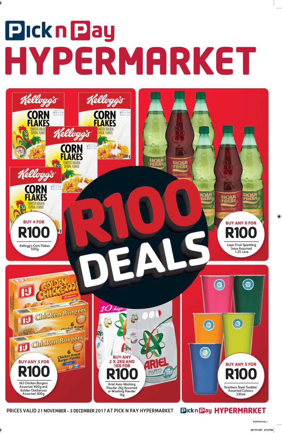 Pick n Pay Hyper R100 Deals (21 Nov 03 Dec 2017) — m.guzzle.co.za