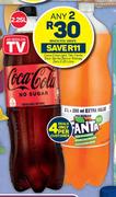 Coca Cola Light, Tab, Fanta Zero, Sprite Zero Or Stoney Zero-Any 2 x 2.25L