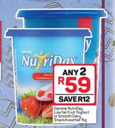 Danone Nutri Day Low Fat Fruit Yoghurt Or Smooth Dairy Snack Assorted-Any 2 x 1Kg