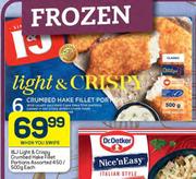 I&J Light & Crispy Crumbed Hake Fillet Portions Assorted-450g/500g