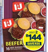 I&J Beefers Beef Or Chicksters Chicken Burger Patties-Any 2 x 800g