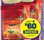 Fatti's & Moni's Macaroni Or Spaghetti-Any 4 x 500g