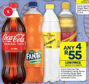Coca Cola Lite,Tab,Schweppes,Fanta,Sprite Or Stoney Ginger Beer Carbonated Soft Drink-Any 4 x 1L