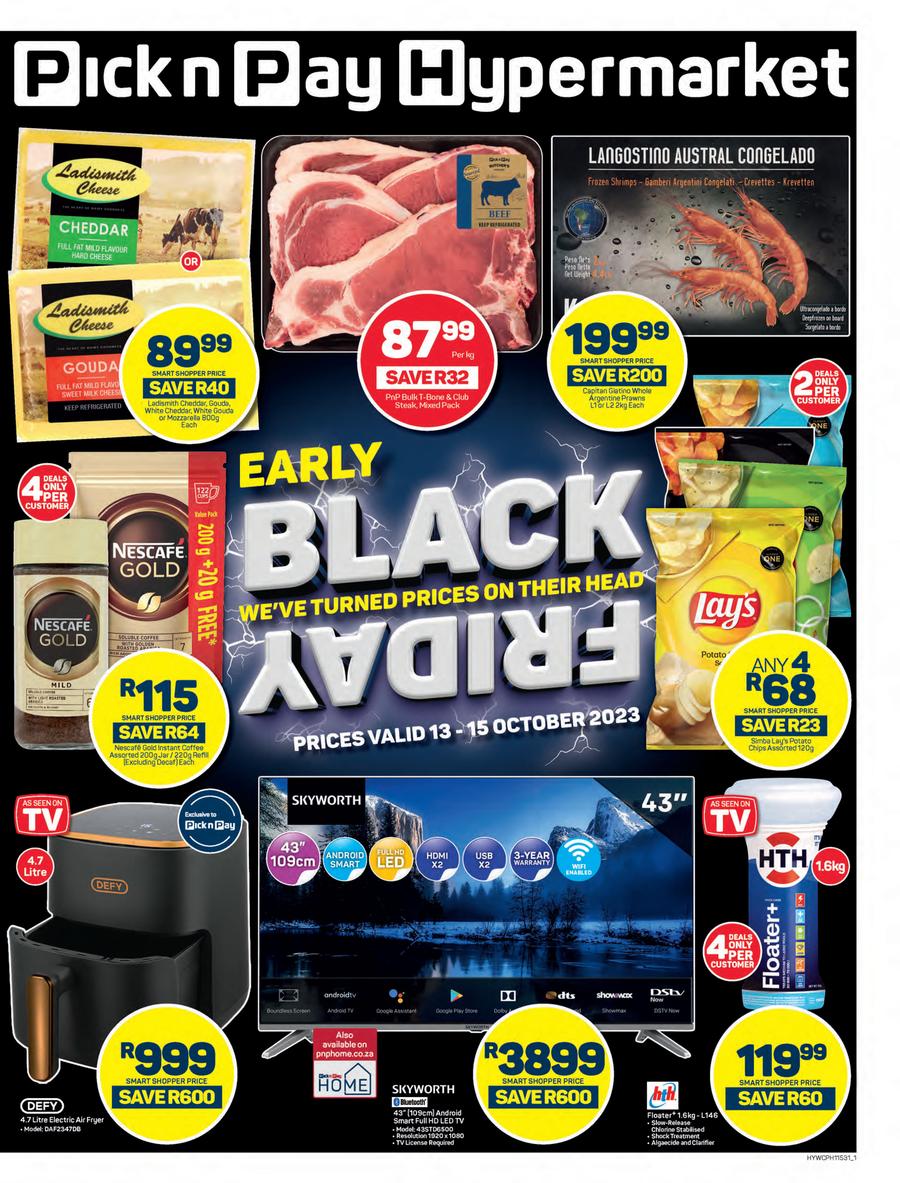 Pick n Pay Hypermarket Western Cape : Early Black Friday Specials