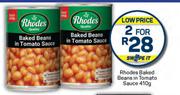 Rhodes Baked Beans In Tomato Sauce-For 2 x 410g
