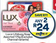 Lux Or Lifebuoy Soap Assorted-Any 2 x 175g