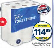 PnP 2 Ply White Toilet Tissue-18s Per Pack
