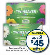 Twinsaver Facial Tissues Assorted-Any 2 x 180s