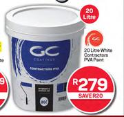 GC 20L White Contractors PVA Paint