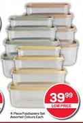 4 Piece Food Saver Set (Assorted Colours)-Each