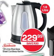 Sunbeam 1.8L Stainless Steel Cordless Kettle