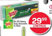 Scotch Brite No.35 Heavy Duty Scourers (4 Pack)