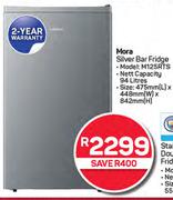 Mora 94Ltr Silver Bar Fridge M125RTS