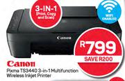 Canon Pixma TS3440 3-In-1 Multifunction Wireless Inkjet Printer