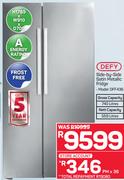 DEFY Side By Side Satin Metallic Fridge - DFF436