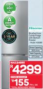 HISENSE Brushed Inox Combi Fridge With Bottom Freezer - H359BI
