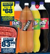 Fanta, Sprite Or Stoney Ginger Beer Assorted-Any 4 x 2L