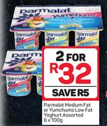 Parmalat Medium Fat Or Yumchums Low Fat Yoghurt Assorted-For 2 x 6 x 100g