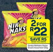 Simba Nik Naks Maize Snack Assorted-For 2 x 135g