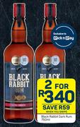 Black Rabbit Dark Rum-For 2 x 750ml