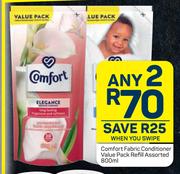 Comfort Fabric Conditioner Value Pack Refill Assorted-Any 2 x 800ml