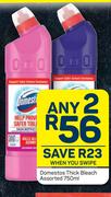 Domestos Thick Bleach Assorted-Any 2 x 750ml
