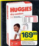 Huggies Dry Comfort Disposable Nappies Value Pack Assorted-Per Pack