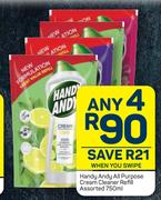 Handy Andy All Purpose Cream Cleaner Refill Assorted-Any 4 x 750ml