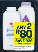 Johnson's Baby Powder Assorted-Any 2 x 400g