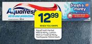 Aquafresh Herbal, Mild & Minty Lemon Mint Or Fresh & Minty Toothpaste-100ml Each