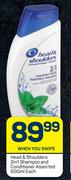 Head & Shoulders 2 In 1 Shampoo & Conditioner Assorted-600ml Each