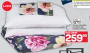 5 Piece Microfibre Comforter Set Including 2 Pillows