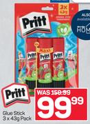 Pritt Glue Stick 3 x 43g