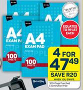PnP 100 page Punched Examination Pad-For 4