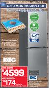 KIC 239L Metallic Fridge With Bottom Freezer KBF525ME