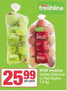 Spar Freshline Golden Delicious Or Red Apples-1.5Kg Per Pack