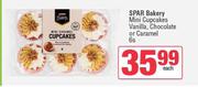 Spar Bakery Mini Cupcakes Vanilla, Chocolate Or Caramel-6s