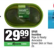 Spar Freshline Ripe & Ready Avocados Green Skin Or Haas-2s