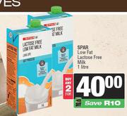 Spar Low Fat Lactose Free Milk-For Any 2 x 1Ltr
