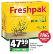 Freshpak Rooibos Tagless Teabags-80's Pack