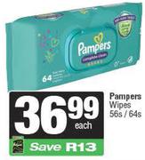 Pampers Wipes-56's/64's Pack Each