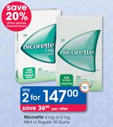 Nicorette 4mg Or 2mg Mint Or Regular 30 Gums-2's